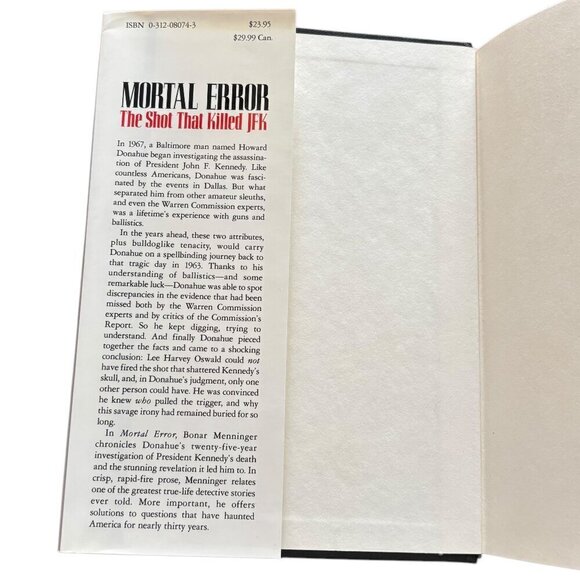 Mortal Error Bonar Menninger 1st Edition Hardcover Kennedy History Conspiracy - Picture 3 of 5